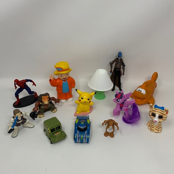 Mixed lot Other - 13 piece kids toy lot • Spider Man • pikachu • Little Pony & more!